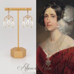 Boucles d'oreilles  Strass et Perles Gouttes