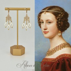 Boucles d'oreilles  Strass et Perles Gouttes
