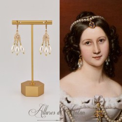 Boucles d'oreilles  Strass et Perles Gouttes