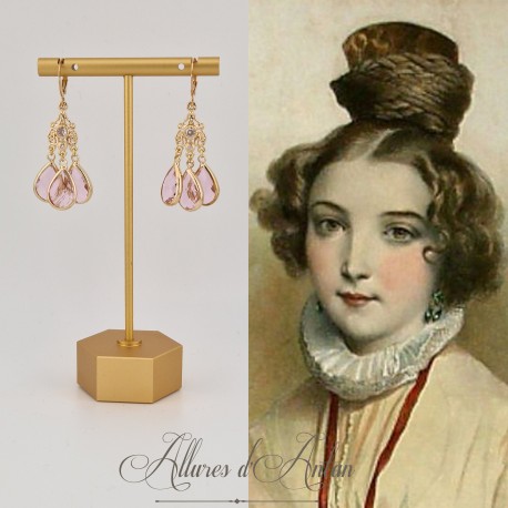 Boucles d'oreilles Strass - Rose