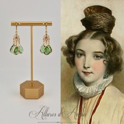 Boucles d'oreilles Strass - Vert Clair