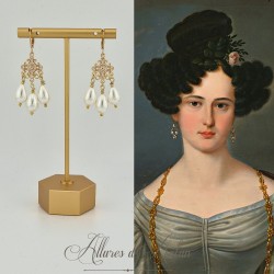 Boucles d'oreilles  Strass et Perles Gouttes