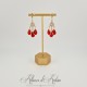 Boucles d'oreilles Strass - Rouge