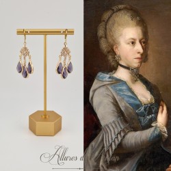 Boucles d'oreilles Strass - Violet