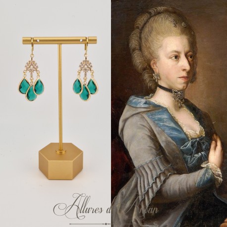 Boucles d'oreilles Strass - Vert