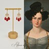 Boucles d'oreilles Strass - Rouge