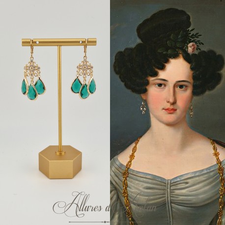 Boucles d'oreilles Strass - Vert