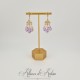 Boucles d'oreilles Strass - Mauve