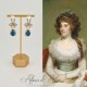 Boucles d'oreilles XVIIIe Noeud Doré - strass Bleu