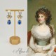 Boucles d'oreilles XVIIIe Noeud Doré - strass Bleu