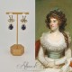 Boucles d'oreilles XVIIIe Noeud Doré - strass Bleu