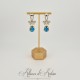 Boucles d'oreilles XVIIIe Noeud Doré - strass Bleu