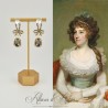Boucles d'oreilles XVIIIe Noeud Doré - strass Gris