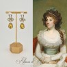 Boucles d'oreilles XVIIIe Noeud Doré - strass Jaune