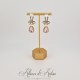 Boucles d'oreilles XVIIIe Noeud Doré - strass Rose