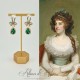 Boucles d'oreilles XVIIIe Noeud Doré - strass Vert