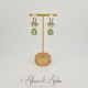 Boucles d'oreilles XVIIIe Noeud Doré - strass Vert Clair
