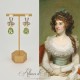 Boucles d'oreilles XVIIIe Noeud Doré - strass Vert Clair