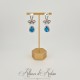 Boucles d'oreilles XVIIIe Noeud Argenté - strass Bleu