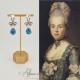 Boucles d'oreilles XVIIIe Noeud Argenté - strass Bleu
