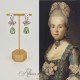 Boucles d'oreilles XVIIIe Noeud Argenté - strass Vert Clair