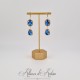 Boucles d'oreilles Strass Doré - Bleu