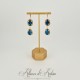 Boucles d'oreilles Strass Doré - Bleu