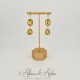 Boucles d'oreilles Strass Doré - Jaune