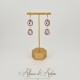 Boucles d'oreilles Strass Doré - Mauve