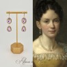 Boucles d'oreilles Strass Doré - Mauve
