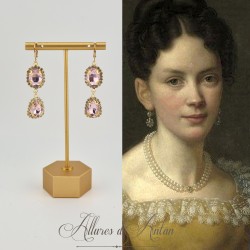 Boucles d'oreilles Strass Doré - Rose