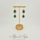 Boucles d'oreilles Strass Doré - Vert