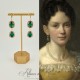 Boucles d'oreilles Strass Doré - Vert