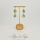 Boucles d'oreilles Strass Doré - Vert Clair
