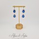 Boucles d'oreilles Strass Argenté - Bleu