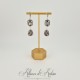 Boucles d'oreilles Strass Argenté - Gris