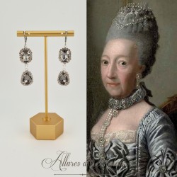 Boucles d'oreilles Strass Argenté - Gris