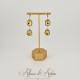 Boucles d'oreilles Strass Argenté - Jaune