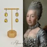 Boucles d'oreilles Strass Argenté - Jaune