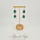 Boucles d'oreilles Strass Argenté - Vert