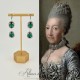 Boucles d'oreilles Strass Argenté - Vert