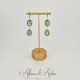 Boucles d'oreilles Strass Argenté - Vert Clair