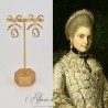 Boucles d'oreilles XVIIIe Noeud - strass BLANC