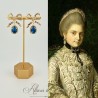 Boucles d'oreilles XVIIIe Noeud - strass Bleu