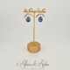 Boucles d'oreilles XVIIIe Noeud - strass Bleu