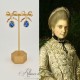 Boucles d'oreilles XVIIIe Noeud - strass Bleu