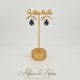 Boucles d'oreilles XVIIIe Noeud - strass Bleu