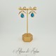Boucles d'oreilles XVIIIe Noeud - strass Bleu