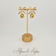 Boucles d'oreilles XVIIIe Noeud - strass Jaune