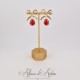 Boucles d'oreilles XVIIIe Noeud - strass Rouge